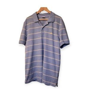 Brooks Brothers Classic Blue and Yellow Striped Polo Shirt